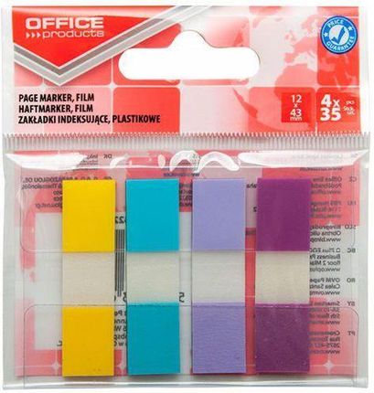 Zakładki Indeksujące Office Products Pp 12X43Mm 4X35 Kart. Zawieszka mix Pastel