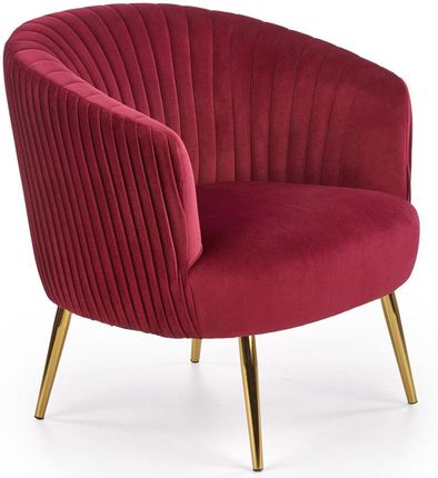 Halmar Krzesło Fotel Do Salonu Glamour Crown Gold Bordowy 1264