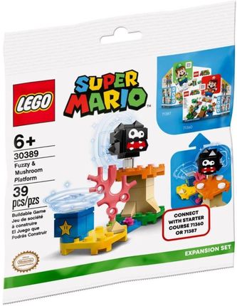 LEGO Super Mario 30389 Fuzzy i platforma z grzybem — zestaw dodatkowy