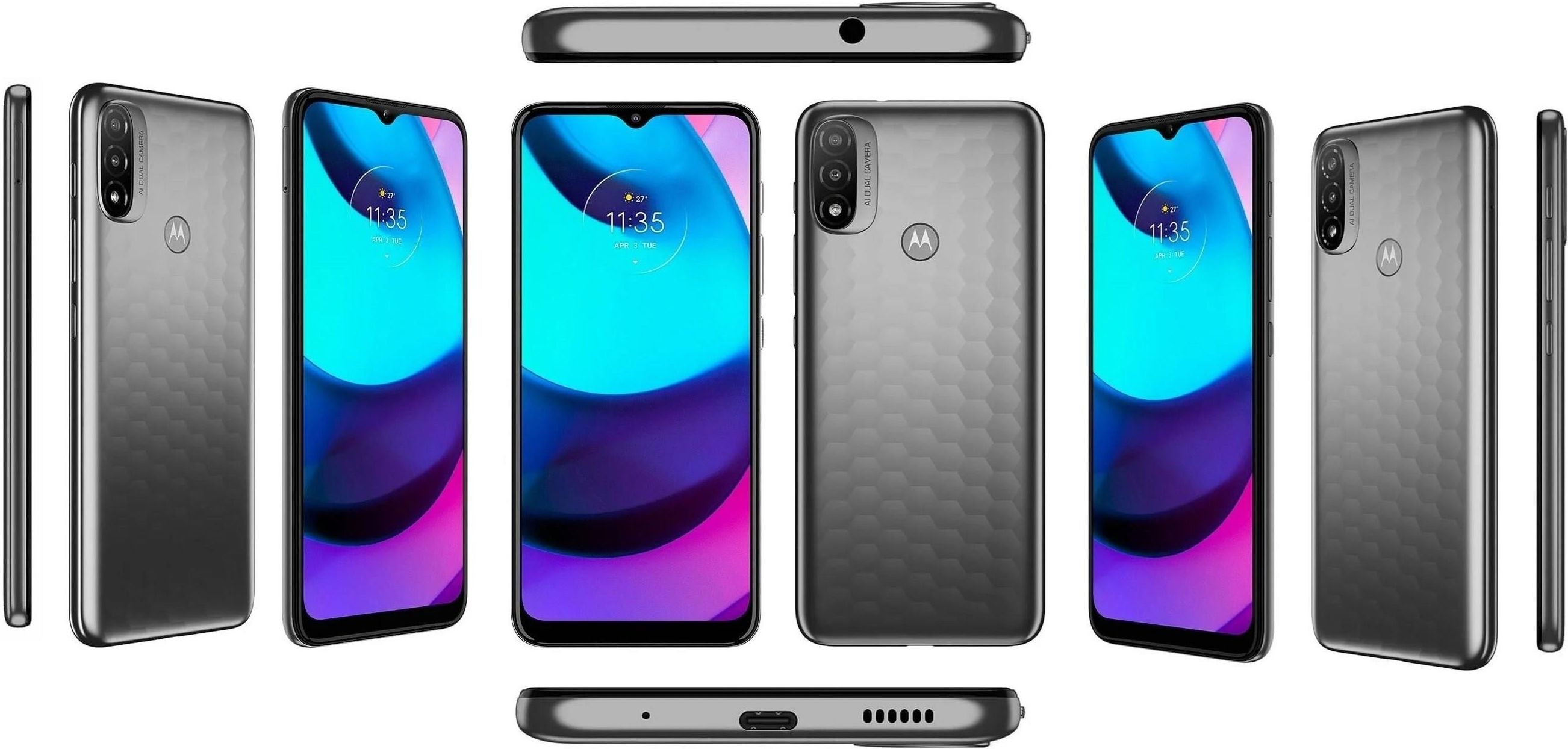 Cover Per Motorola Moto E20 + 2 Pellicole Vetro Temperato - Custodia Trasparente TPU Con Angoli Rinforzati (Rosa/Oro)