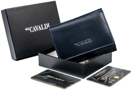 4U Cavaldi Mały, Poziomy Portfel Damski Ze Skóry Naturalnej, Z Ochroną Rfid — Cavaldi