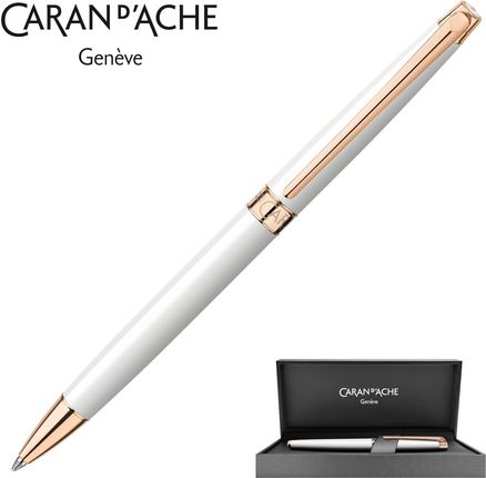 Caran D'Ache Długopis Leman Slim White Rose Gold