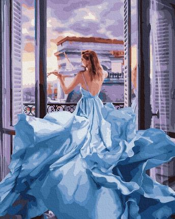 Twoje-Hobby Malowanie Po Numerach 40X50Cm Dziewczyna W Niebieskiej Sukience