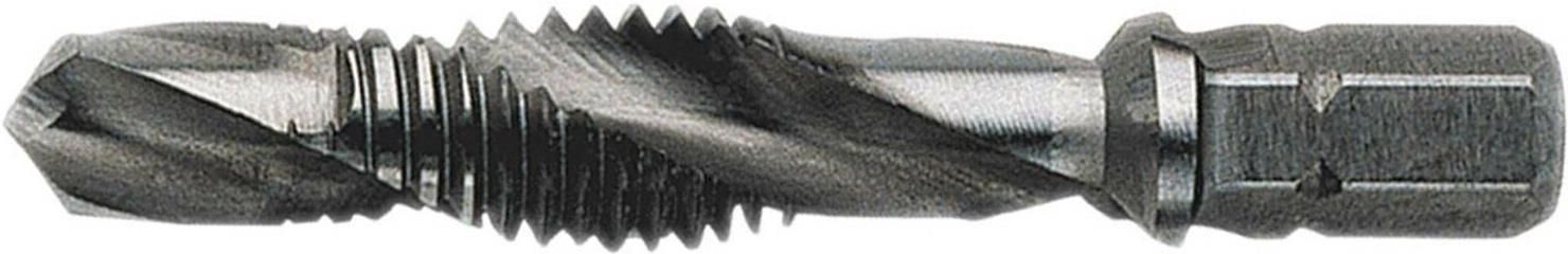 VÖLKEL Kombi-Gewindebohrer-Bit M6x1.0 - HSS-G Bohrer Mit 1/4 Sechskant - Für Stahl, Metall & Kunststoff