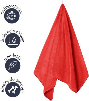 Spod Igły I Nitki Szybkoschnący Ręcznik Z Mikrofibry 70X140 Activ Czerwony