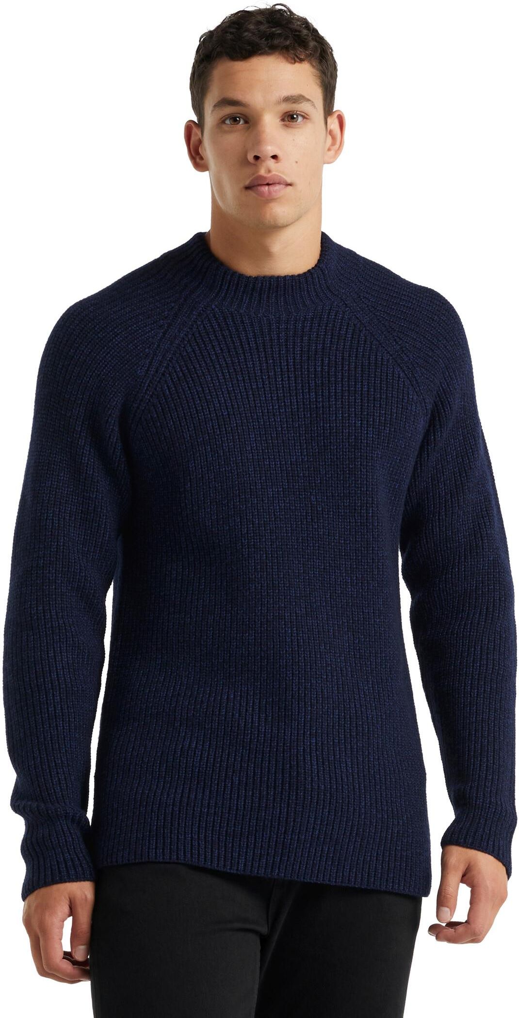 Icebreaker Hillock Funnel Neck Sweater Men Niebieski - Ceny i