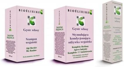 Bioelixire Gęste Włosy szampon i odżywka 2x300ml serum 150ml