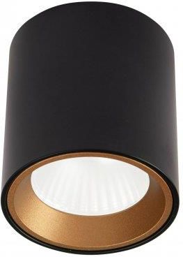 Maxlight Tub C0211 Lampa Sufitowa Okrągła Czarna + Pierścień Ozdobny Złoty Rc0155/C0156 Gold