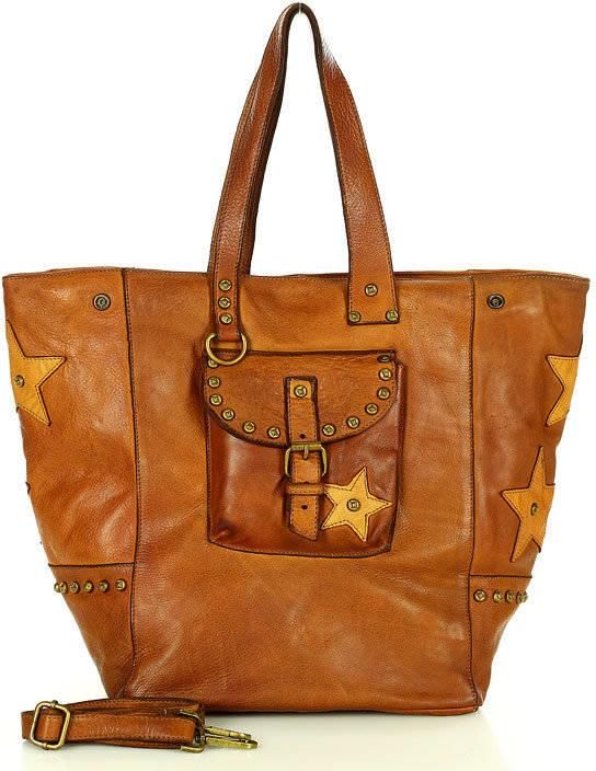Shopper bag kamelowy MARCO MAZZINI v161c - Ceny i opinie - Ceneo.pl
