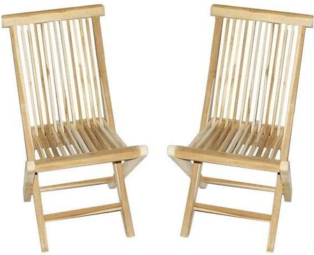 Składane Krzesła Divero Z Drewna Tekowego 2Szt.