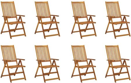 Składane Krzesła Ogrodowe 8Szt. Lite Drewno Akacjowe