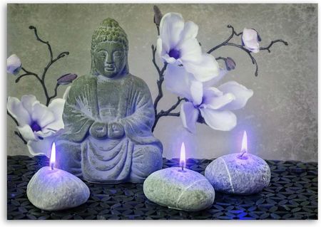 Caro Deco Panel Budda Z Orchideami I Świeczkami 60X40 Cm p1241459150