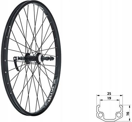 Kellys Koło tylne Kls Wasper Freewheel V-brake 24"