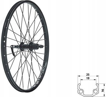 Kellys Koło tylne Kls Wasper Cassette V-brake 24"