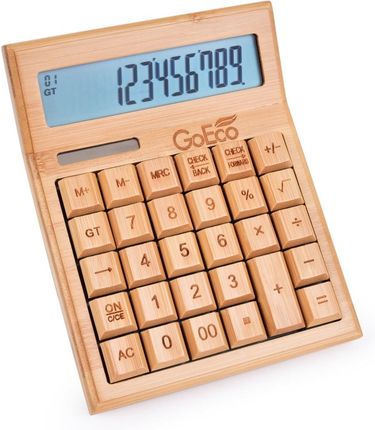 Dedra Wielofunkcyjny Kalkulator Bambusowy Z Dużym Wyświetlaczem 12 Cyfr