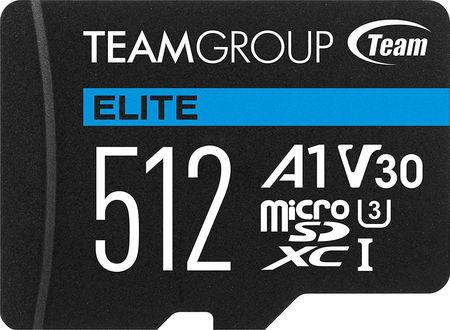 Team Group Elite A1 MicroSDXC 512 GB Class 10 UHS-I/U3 A1 V30 (TEAUSDX512GIV30A103)