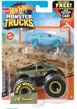 Hot Wheels Monster Trucks Pojazd 1:64 Autko 2-pak V8 Bomber