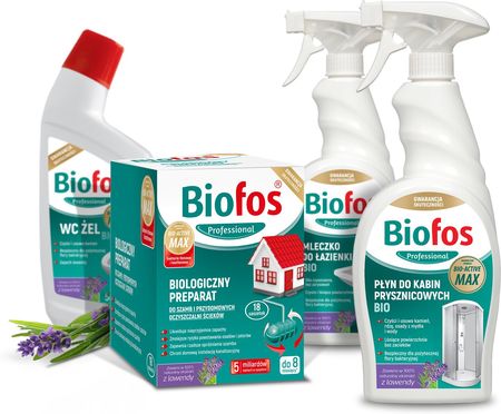 Zestaw Startowy Biofos Do Sprzątania Domu I Łazienki  Wc Żel Środek Do Szamba Płyn Do Kabin Prysznicowych Mleczko Do Łazienki 