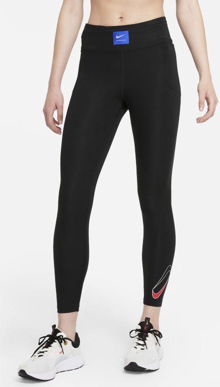 Nike Damskie Legginsy 7/8 Ze Średnim Stanem Do Biegania Dri Fit Retro Run  Faster Czerń - Ceny i opinie 