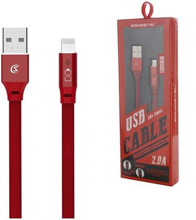 Somostel Kabel Iphone Qc3.0 1m Sms-Bow04 Ip Red (Smsbw04Iphonered)