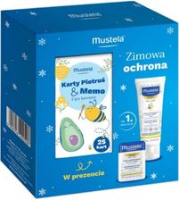 Mustela Bebe Zestaw Zimowa Ochrona Krem odżywczy z Cold Cream do twarzy, 40 ml + Sztyft ochronny z Cold Cream, 9,2 g + karty Piotruś & Memo