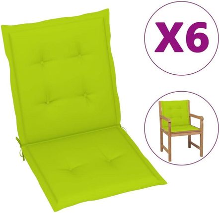 Shumee Poduszki Na Krzesła Ogrodowe 6Szt. Jasnozielone 100X50X4cm
