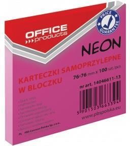 Office Products Notes Samoprzylepny 76X76 100K Neon Różowy