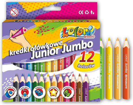 Penmate Kredki Ołówkowe I Premium Junior Jumbo 12 Ów Z Temperówką