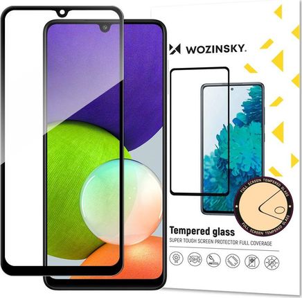Wozinsky super wytrzymałe szkło hartowane Full Glue na cały ekran z ramką Case Friendly Samsung Galaxy A22 4G czarny
