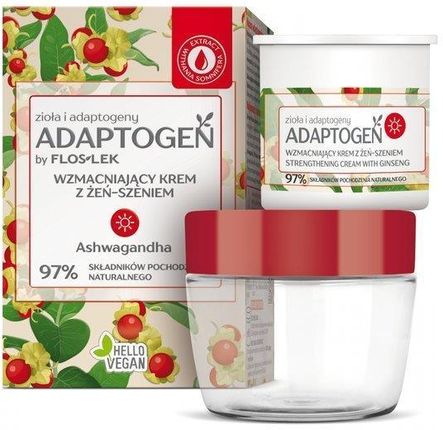 Flos-Lek Adaptogen Wzmacniający krem z żeń-szeniem na dzień eco zestaw 50 ml