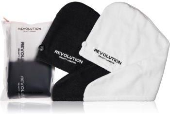 Revolution Haircare Microfibre Hair Wraps Volume ręcznik do włosów odcień  Black/White 2 szt.