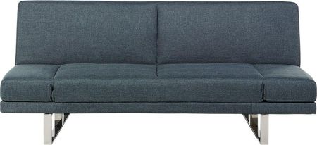 Beliani Sofa Rozkładana Niebieska York 7750431