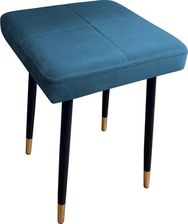 Zdjęcie Atos Taboret Square 2 Mg Velvet Ciemno Niebieski 8850725 - Drawno