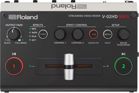 Roland V-02HD MKII | Mikser audio-wideo Full HD, 2-kanałowy, HDMI, streaming USB, HDCP, skaler, efekty wideo, 10-bit 4:4:4