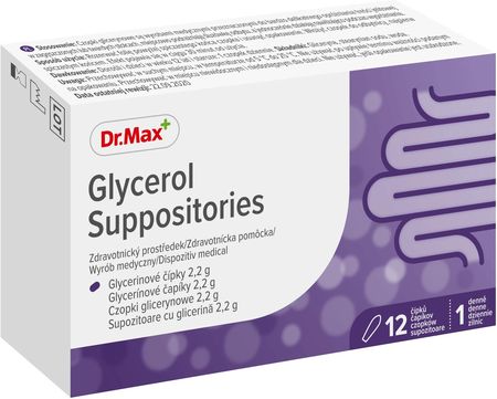 Glycerol Suppositories Dr.Max, czopki glicerynowe 2,2 g, 12 czopków
