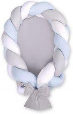 Zdjęcie Kokon Niemowlęcy Pleciony 2 W 1 Biało Szaro Niebieski - Bartoszyce