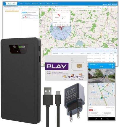 Lokalizator GPS przesyłek, towarów, bagażu + karta Play + Tracskolid dożywotni