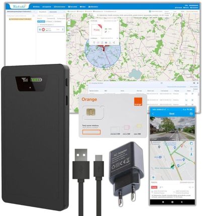 Lokalizator GPS przesyłek, towarów, bagażu + karta Orange + Tracskolid dożywotni