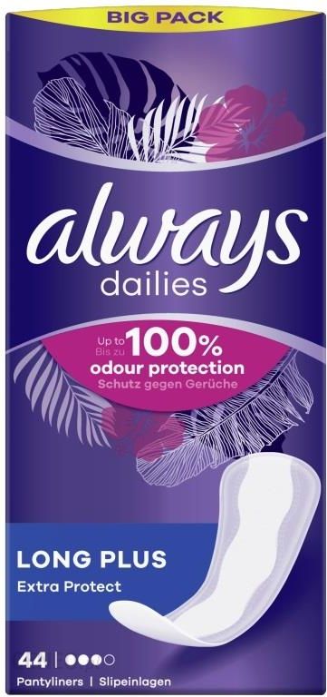 38 x Always Dailies Panty Liners Long Plus Fresh Protect Odour