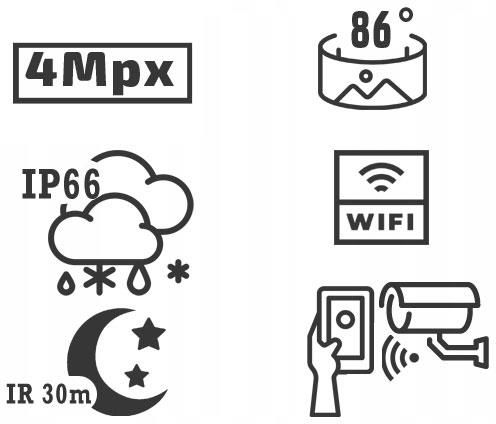 Dvs Bezprzewodowa Zewnętrzna Kamera Ip Wifi 4Mpx