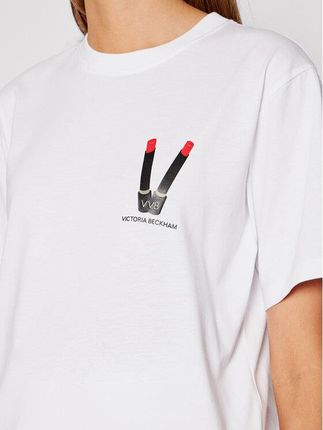 Victoria Victoria Beckham T-Shirt Lipstick 2321JTS003008A Biały