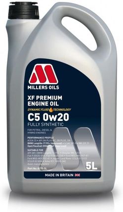 Millers Oil Xf Premium C5 0W20 Syntetyczny Olej Silnikowy Mid Saps 5L