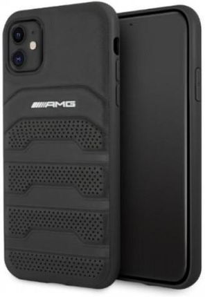 AMG AMHCN61GSEBK iPhone 11 6,1` czarny/black hardcase Leather Debossed Lines