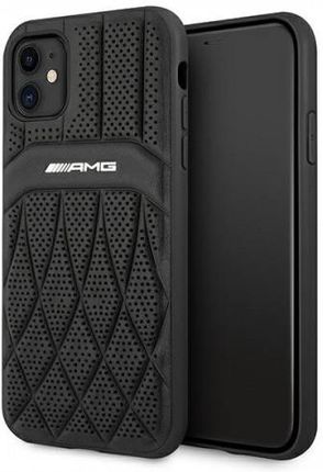 AMG AMHCN61OSDBK iPhone 11 6,1` czarny/black hardcase Leather Curved Lines