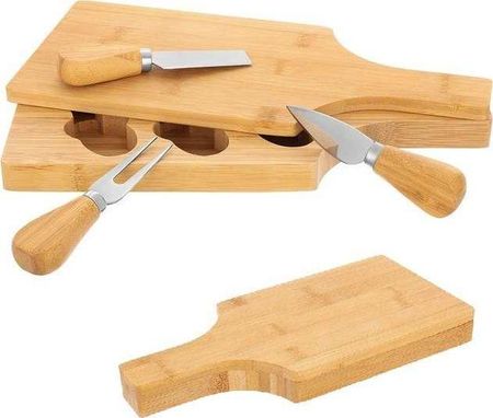 Household Deska Do Krojenia Bambusowa Serwowania Serów+Komplet Noży