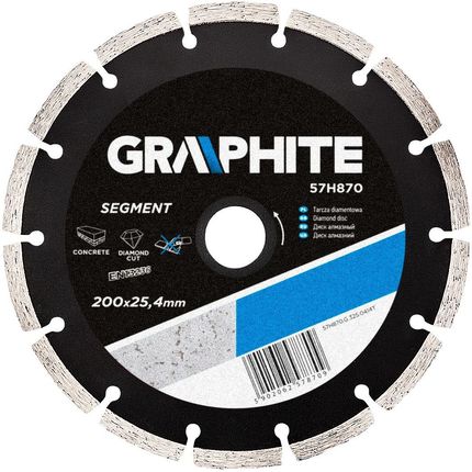 Graphite Tarcza diamentowa 200 x 25.4 mm, segmentowa TOP57H870