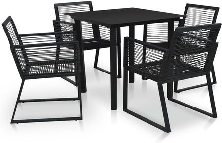 Lumarko 5-Cz. Zestaw Mebli Ogrodowych Rattan Pvc Czarny