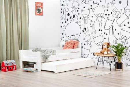 Lelu Design Mr Toucan drewniane łóżko wysuwane podwójne 160x80cm kolor biały