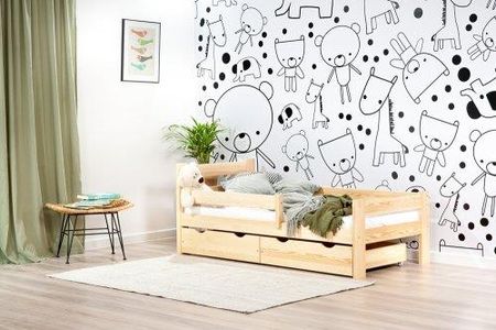 Lelu Design Mr Toucan drewniane łóżko z dwiema szufladami 160x80cm kolor sosna