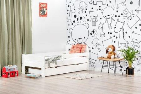 Lelu Design Mr Toucan drewniane łóżko z szufladą 160x80cm kolor biały